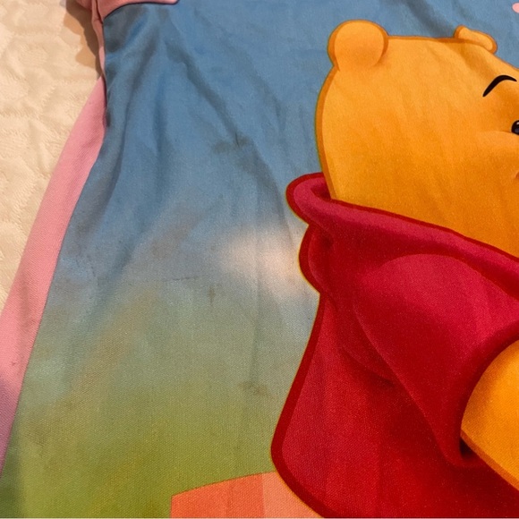 Vintage Disney Y2K Winnie the Pooh Pajama Nightgown Dress Toddler Girls 4T STAIN - Picture 4 of 16